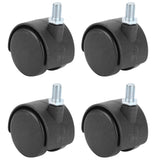 4Pcs 1.5in Casters 360 Degree Rotatable Universal Plastic Wheel for Cabinet Chair - Close-Up Angle