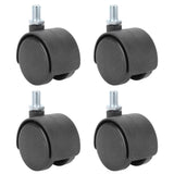 4Pcs 1.5in Casters 360 Degree Rotatable Universal Plastic Wheel for Cabinet Chair