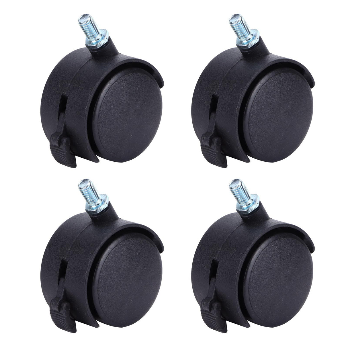 4Pcs 2in Universal Casters with Brake Mute 360 Degree Rotating Wheels Furniture Supply