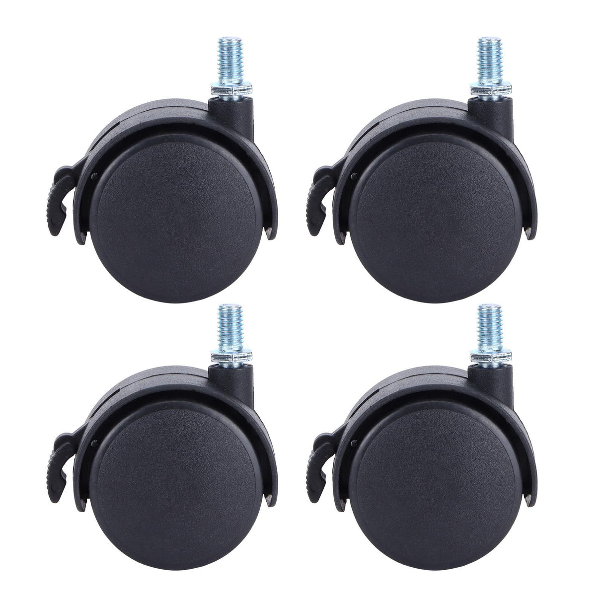 4Pcs 2in Universal Casters with Brake Mute 360 Degree Rotating Wheels Furniture Supply