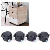 4Pcs 2in Universal Casters with Brake Mute 360 Degree Rotating Wheels Furniture Supply
