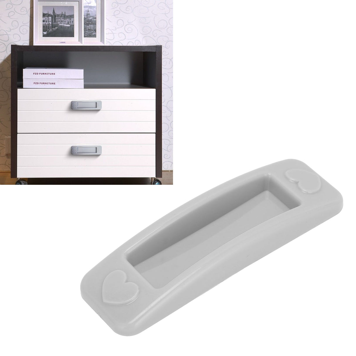 Gray NonDrill Glass Sliding Door Handle Paste Plastic Handle for Drawer Window Cabinet