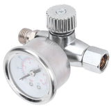 1/4in Spray Guns Air Pressure Regulator Pressure Regulating Adjusting Valve Gauge - Close-Up Angle