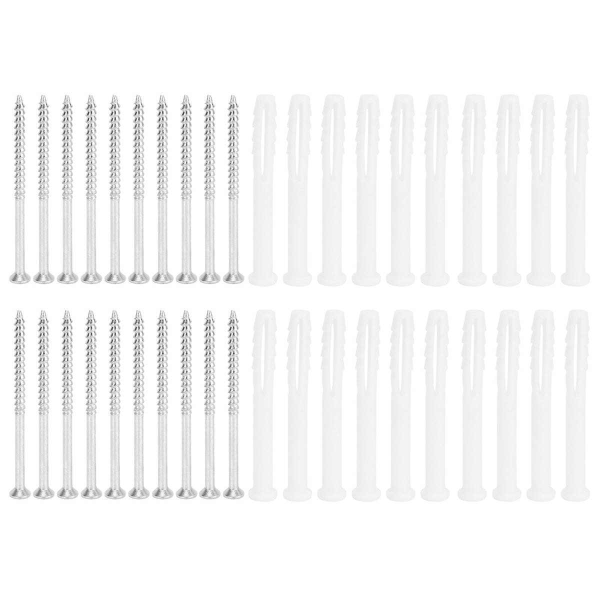 20Set Expansion Screw Tube Kit Cabinet Frame Fixing Wall Anchor Furniture Hardware