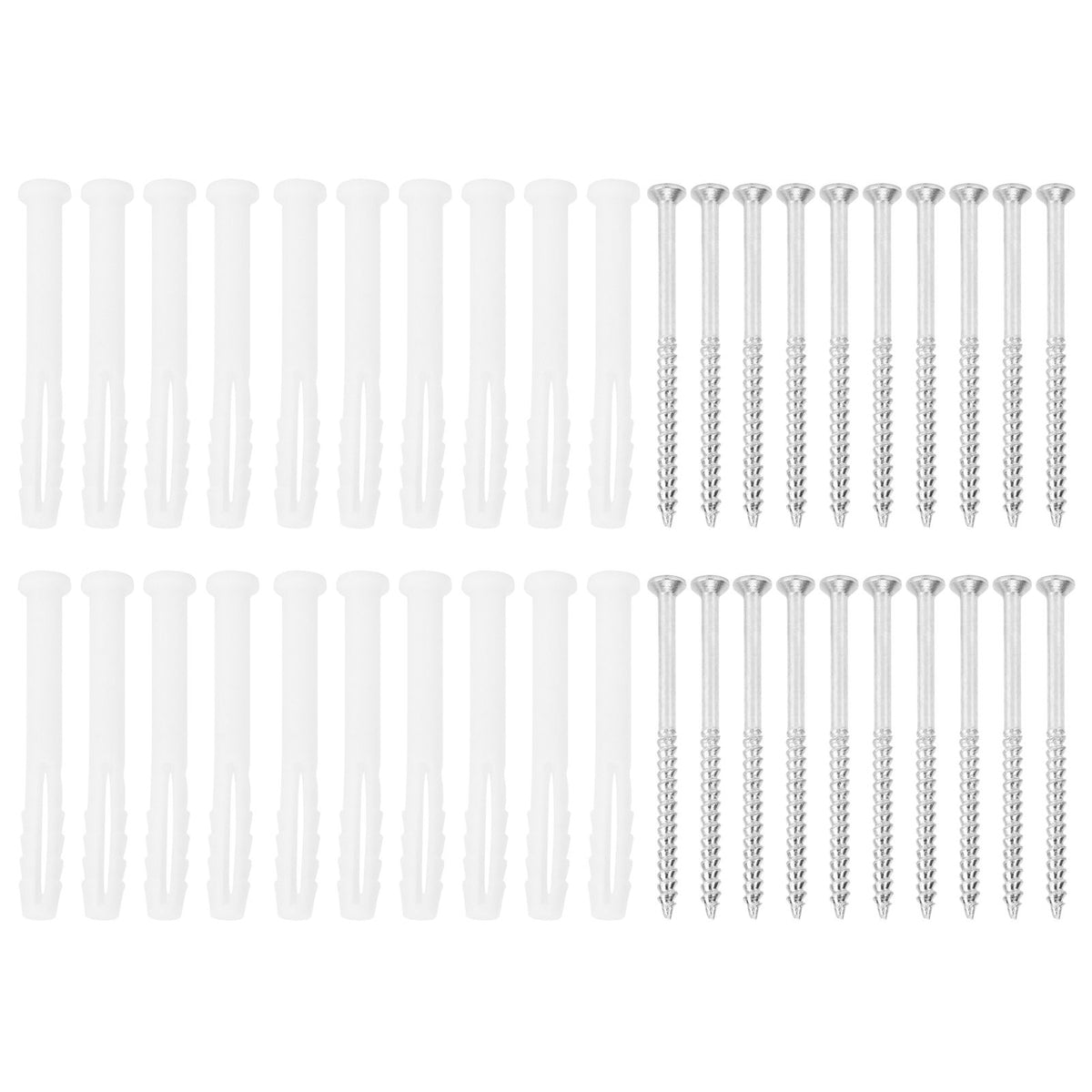 20Set Expansion Screw Tube Kit Cabinet Frame Fixing Wall Anchor Furniture Hardware