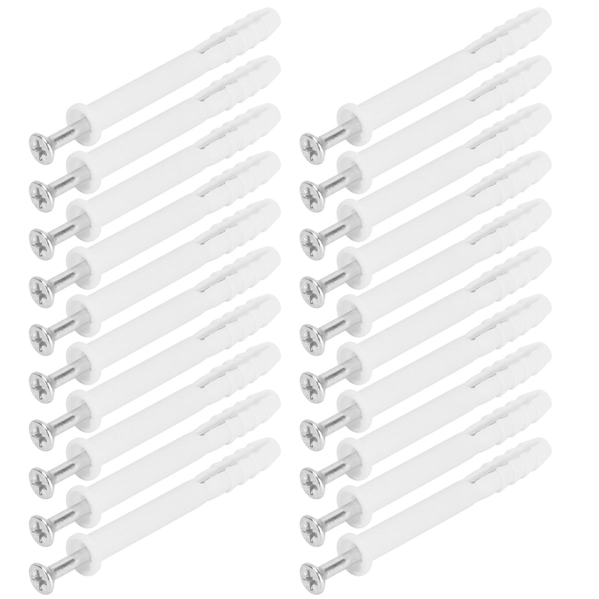 20Set Expansion Screw Tube Kit Cabinet Frame Fixing Wall Anchor Furniture Hardware