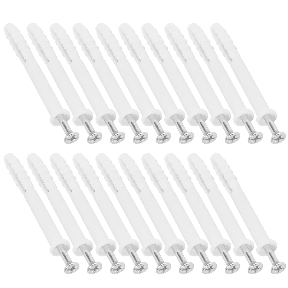 20Set Expansion Screw Tube Kit Cabinet Frame Fixing Wall Anchor Furniture Hardware