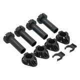 4Set Adjustable Cabinet Feet ABS Support Leg for Cupboard Closet Furnitures Black - Front View
