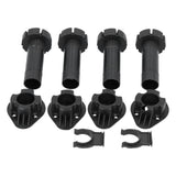 4Set Adjustable Cabinet Feet ABS Support Leg for Cupboard Closet Furnitures Black - 45-Degree Angle