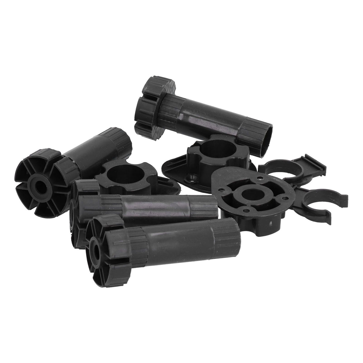 4Set Adjustable Cabinet Feet ABS Support Leg for Cupboard Closet Furnitures Black