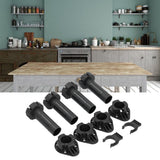 4Set Adjustable Cabinet Feet ABS Support Leg for Cupboard Closet Furnitures Black