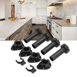 4Set Adjustable Cabinet Feet ABS Support Leg for Cupboard Closet Furnitures Black