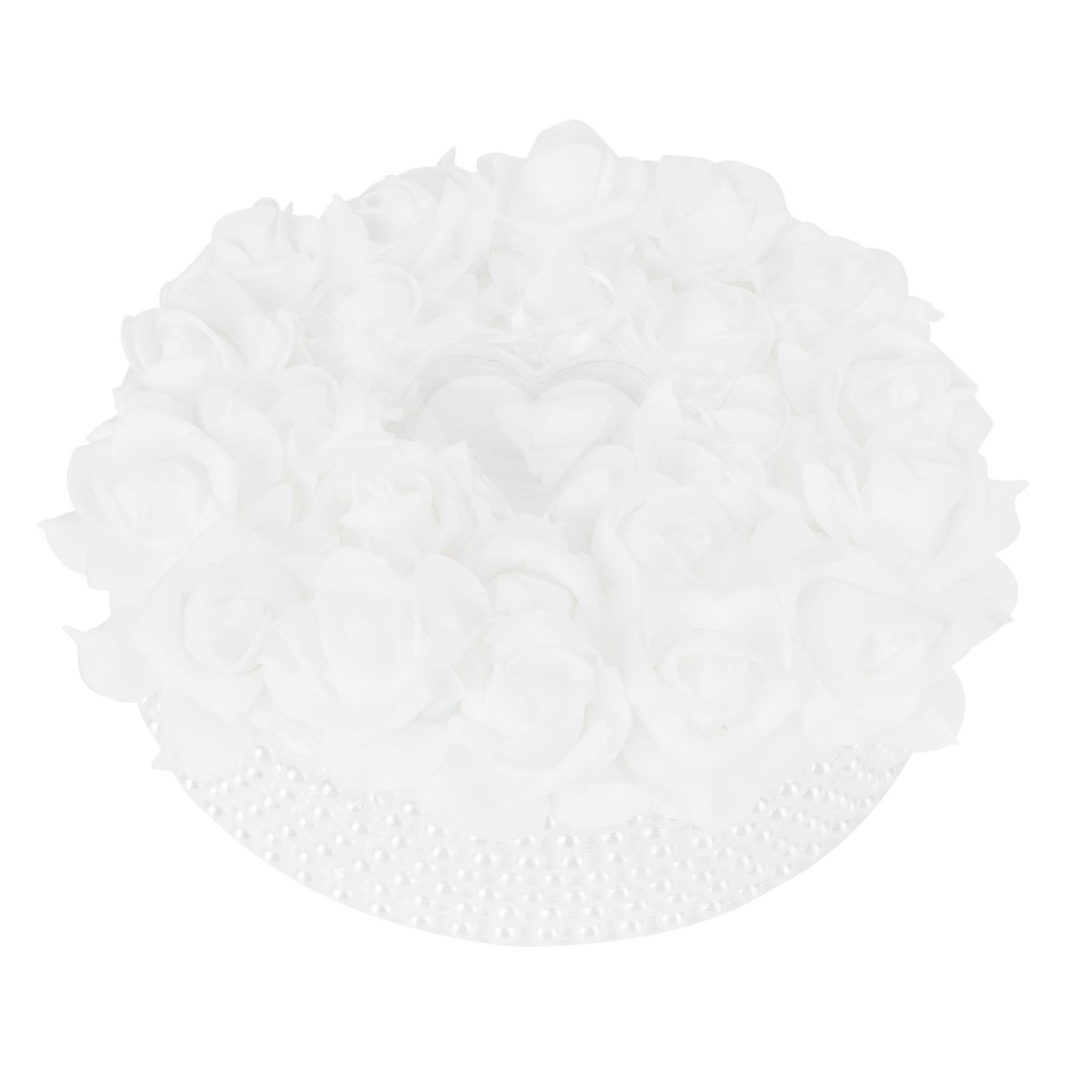 Ring Pillow Box Wedding with Ribbon Bowknot CakeShaped Pearl Rose Ceremony Supplies White(5905 )