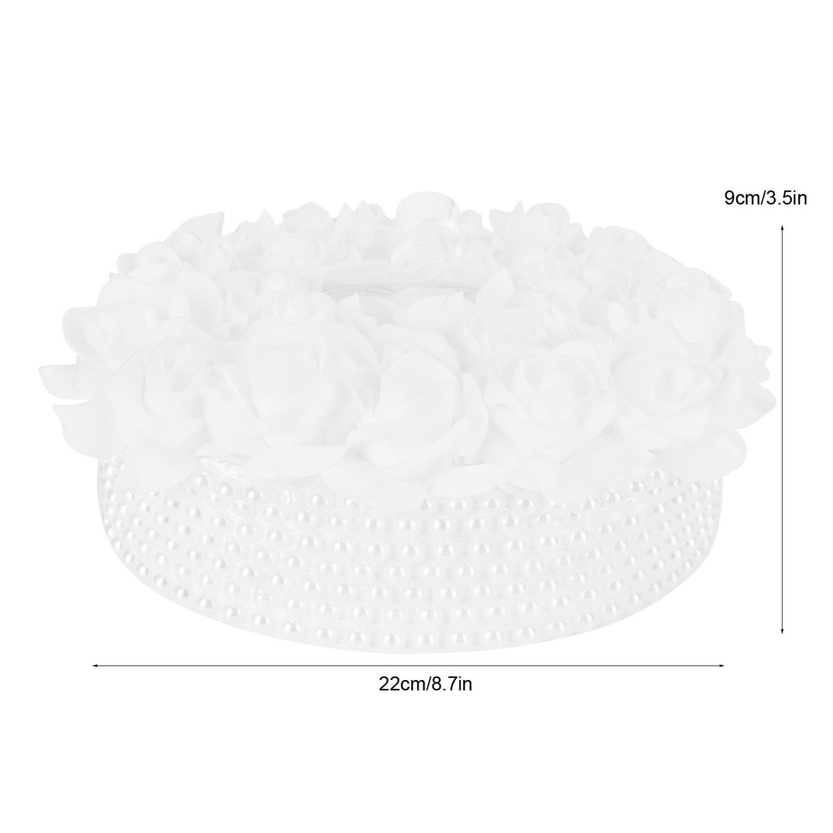 Ring Pillow Box Wedding with Ribbon Bowknot CakeShaped Pearl Rose Ceremony Supplies White(5905 )