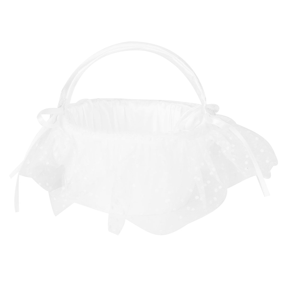 Flower Lace Basket White Romantic Flower Basket Candies Container Wedding Ceremony Decoration5709 Flower Basket L