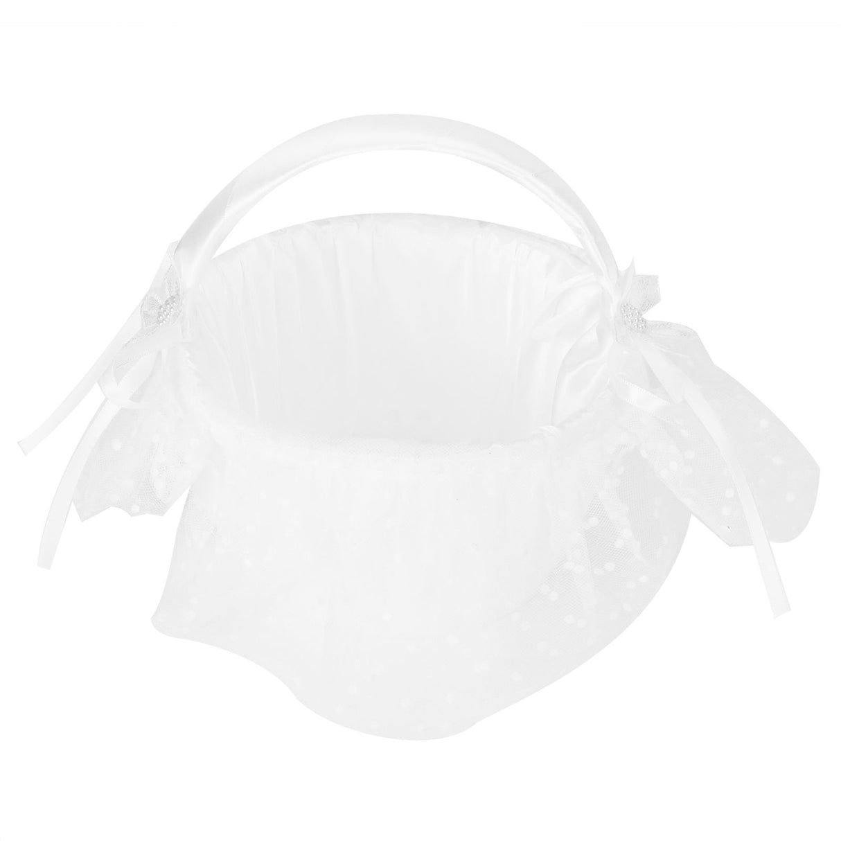 Flower Lace Basket White Romantic Flower Basket Candies Container Wedding Ceremony Decoration5709 Flower Basket L