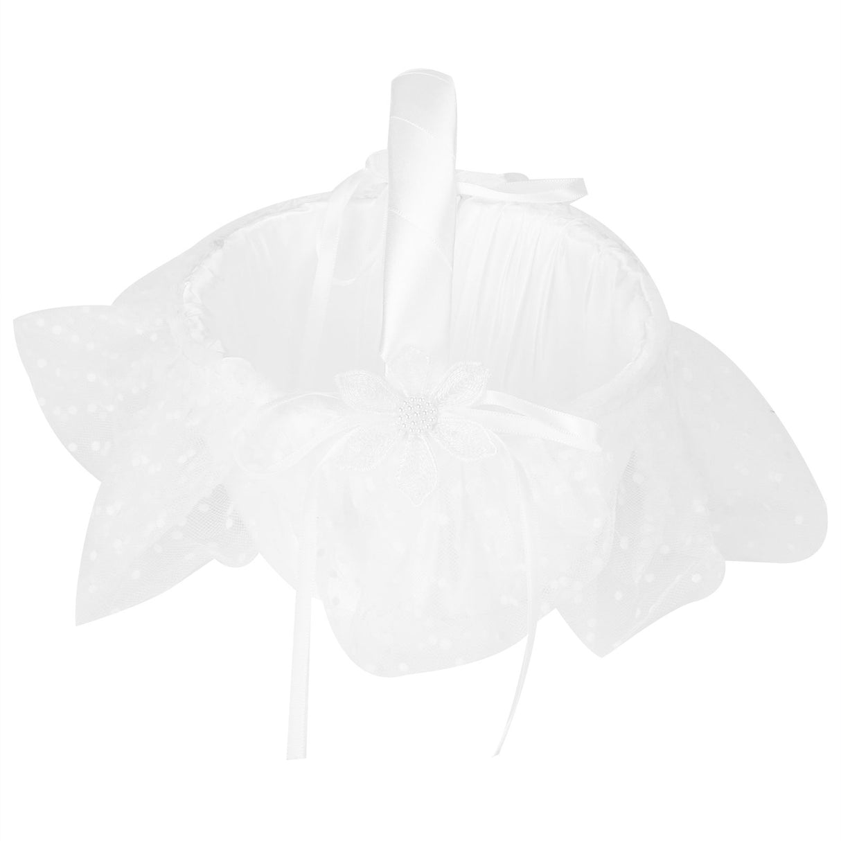 Flower Lace Basket White Romantic Flower Basket Candies Container Wedding Ceremony Decoration5709 Flower Basket L