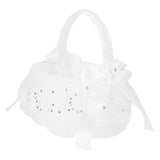 Flower Lace Basket White Romantic Flower Basket Candies Container Wedding Ceremony Decoration5707 Flower Basket L - Front View
