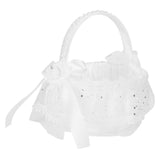 Flower Lace Basket White Romantic Flower Basket Candies Container Wedding Ceremony Decoration5707 Flower Basket L