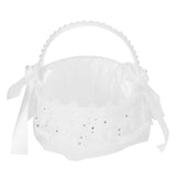 Flower Lace Basket White Romantic Flower Basket Candies Container Wedding Ceremony Decoration5707 Flower Basket L