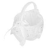 Flower Lace Basket White Romantic Flower Basket Candies Container Wedding Ceremony Decoration5707 Flower Basket L - 45-Degree Angle