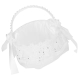 Flower Lace Basket White Romantic Flower Basket Candies Container Wedding Ceremony Decoration5707 Flower Basket L