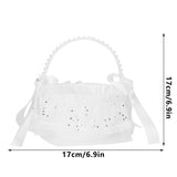 Flower Lace Basket White Romantic Flower Basket Candies Container Wedding Ceremony Decoration5707 Flower Basket L - Extra Image