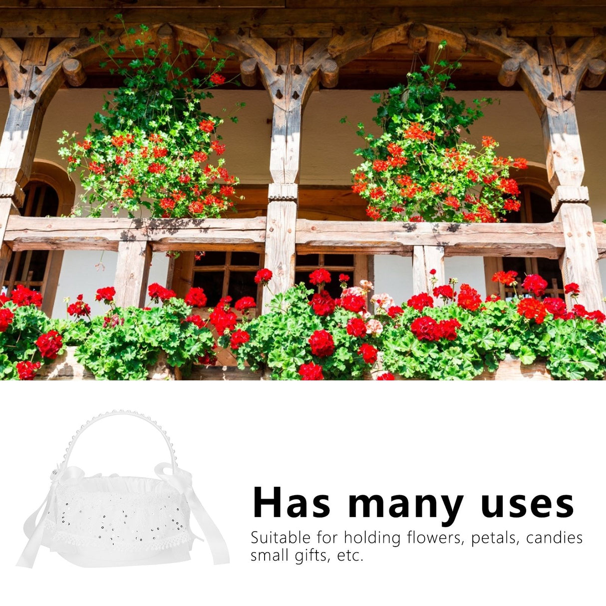 Flower Lace Basket White Romantic Flower Basket Candies Container Wedding Ceremony Decoration5707 Flower Basket L