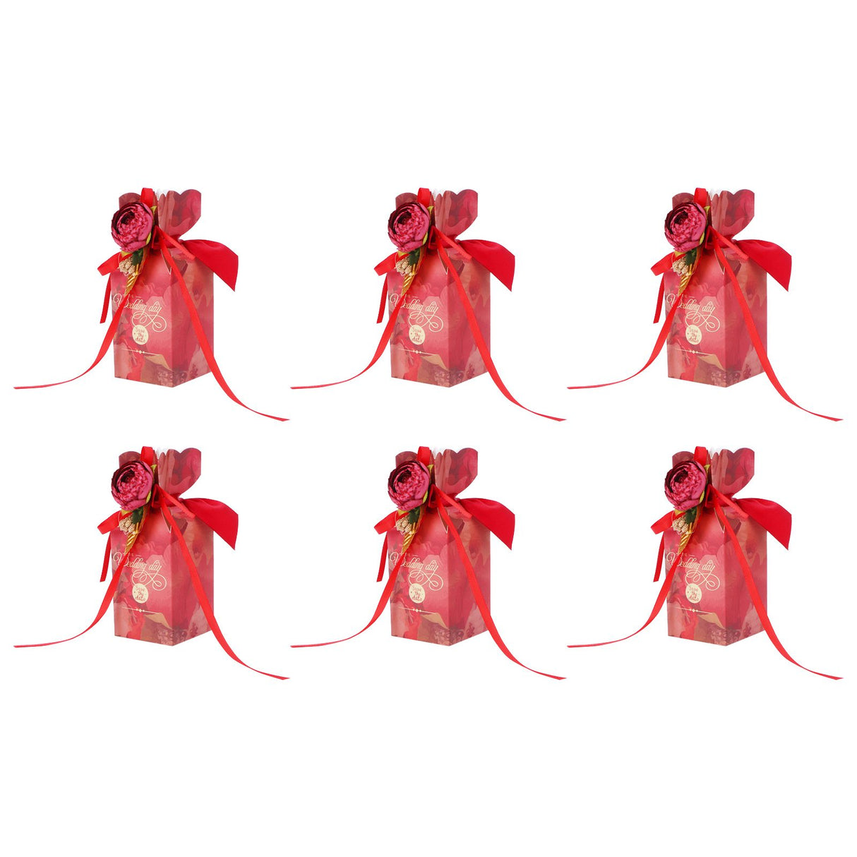 10 Set Candy Boxes Wedding Birthday Party Favor Gift Box with Ribbons DecorationRetro Flower Pattern