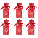 10 Set Candy Boxes Wedding Birthday Party Favor Gift Box with Ribbons DecorationRetro Flower Pattern - 45-Degree Angle