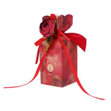 10 Set Candy Boxes Wedding Birthday Party Favor Gift Box with Ribbons DecorationRetro Flower Pattern