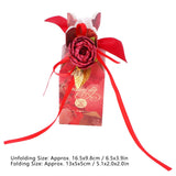 10 Set Candy Boxes Wedding Birthday Party Favor Gift Box with Ribbons DecorationRetro Flower Pattern