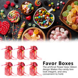 10 Set Candy Boxes Wedding Birthday Party Favor Gift Box with Ribbons DecorationRetro Flower Pattern - Extra Image