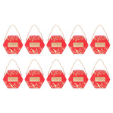 10 Set Candy Boxes Bags Hexagonal Chocolate Gift Boxes with Ropes for Wedding SuppliesRed