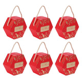 10 Set Candy Boxes Bags Hexagonal Chocolate Gift Boxes with Ropes for Wedding SuppliesRed - 45-Degree Angle