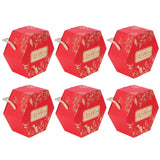 10 Set Candy Boxes Bags Hexagonal Chocolate Gift Boxes with Ropes for Wedding SuppliesRed