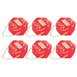 10 Set Candy Boxes Bags Hexagonal Chocolate Gift Boxes with Ropes for Wedding SuppliesRed