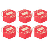 10 Set Candy Boxes Bags Hexagonal Chocolate Gift Boxes with Ropes for Wedding SuppliesRed - Low Angle