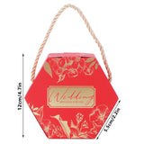 10 Set Candy Boxes Bags Hexagonal Chocolate Gift Boxes with Ropes for Wedding SuppliesRed - Extra Image