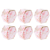 10 Set Candy Boxes Bags Hexagonal Chocolate Gift Boxes with Ropes for Wedding SuppliesPink