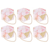 10 Set Candy Boxes Bags Hexagonal Chocolate Gift Boxes with Ropes for Wedding SuppliesPink