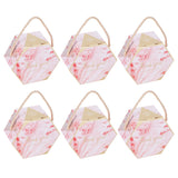 10 Set Candy Boxes Bags Hexagonal Chocolate Gift Boxes with Ropes for Wedding SuppliesPink