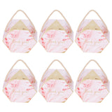 10 Set Candy Boxes Bags Hexagonal Chocolate Gift Boxes with Ropes for Wedding SuppliesPink - Low Angle
