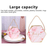 10 Set Candy Boxes Bags Hexagonal Chocolate Gift Boxes with Ropes for Wedding SuppliesPink - Extra Image