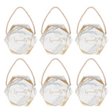 10 Set Candy Boxes Bags Hexagonal Chocolate Gift Boxes with Ropes for Wedding SuppliesMarble - Front View