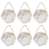 10 Set Candy Boxes Bags Hexagonal Chocolate Gift Boxes with Ropes for Wedding SuppliesMarble