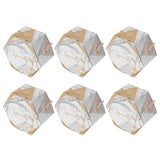 10 Set Candy Boxes Bags Hexagonal Chocolate Gift Boxes with Ropes for Wedding SuppliesMarble