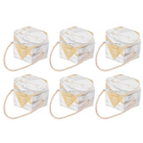 10 Set Candy Boxes Bags Hexagonal Chocolate Gift Boxes with Ropes for Wedding SuppliesMarble