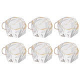 10 Set Candy Boxes Bags Hexagonal Chocolate Gift Boxes with Ropes for Wedding SuppliesMarble - Low Angle