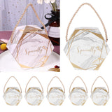 10 Set Candy Boxes Bags Hexagonal Chocolate Gift Boxes with Ropes for Wedding SuppliesMarble - Extra Image
